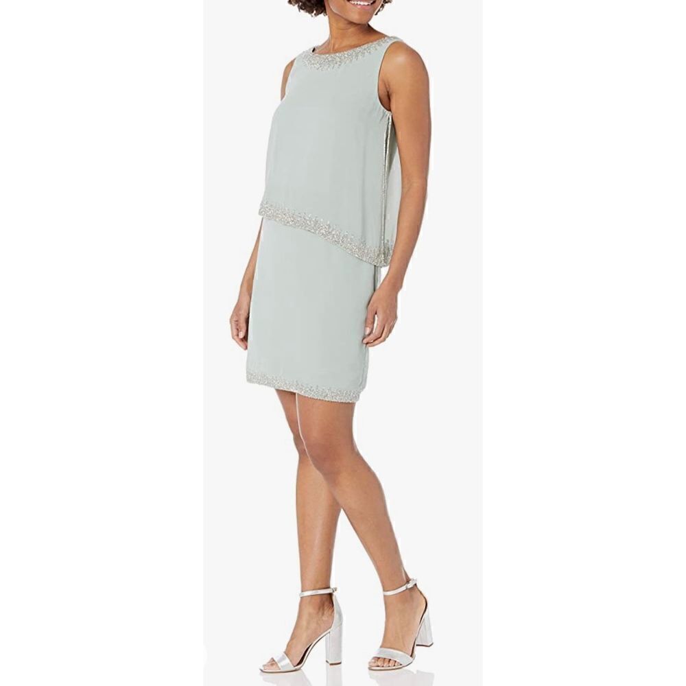 J Kara Women's Sleeveless Popover Short Cocktail Beaded Dress NWT Size 24W